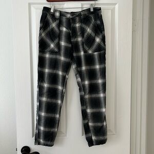 Free People Mid Rise Slim Fit Plaid Pants Size 6